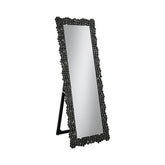 Coaster McKay Textural Frame Cheval Floor Mirror Silver and Smoky Grey Model 961422